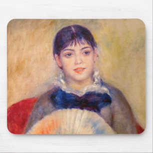 Pierre-Auguste Renoir - flicka med Fläkt Musmatta