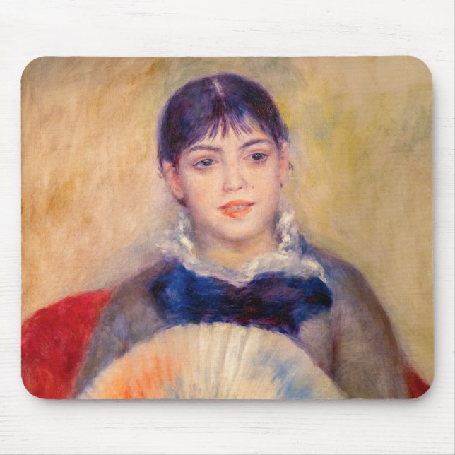 Pierre-Auguste Renoir - flicka med Fläkt Musmatta (Framsidan)