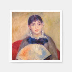 Pierre-Auguste Renoir - flicka med Fläkt Pappersservett