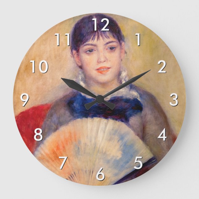 Pierre-Auguste Renoir - flicka med Fläkt Stor Klocka (Framsida)