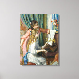 Pierre-Auguste Renoir flickor på pianot Canvastryck