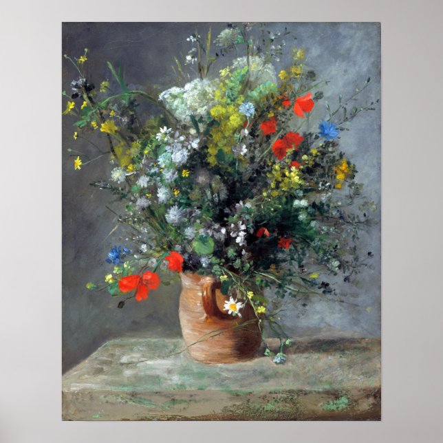 Pierre-Auguste Renoir Flowers i Vas Poster (Framsidan)