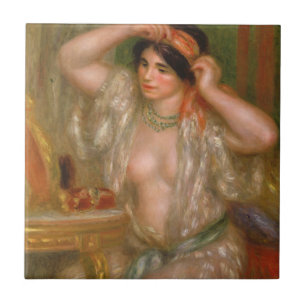 Pierre Auguste Renoir Gabrielle på spegeln Kakelplatta
