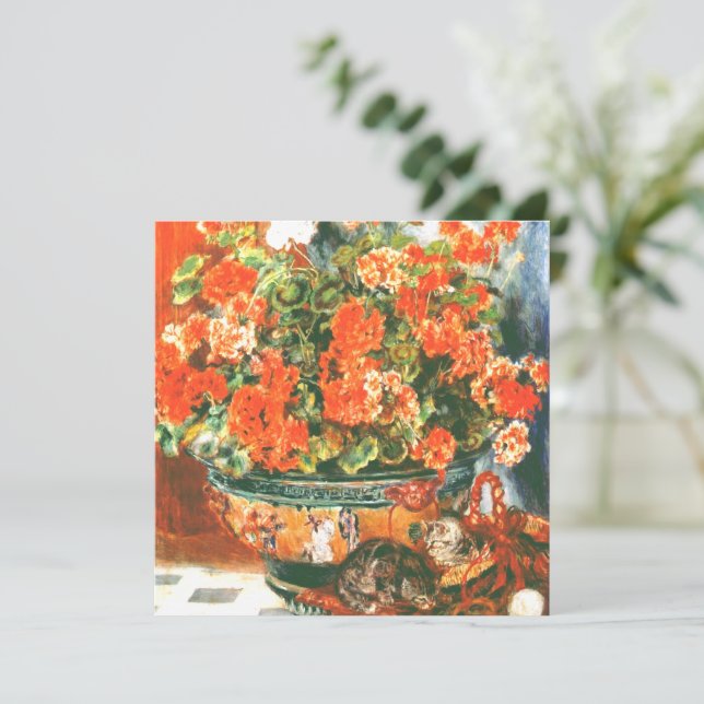 Pierre-Auguste Renoir Geraniums och Cats (Stående Fram)