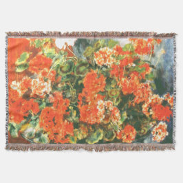 Pierre-Auguste Renoir Geraniums och Cats Filt