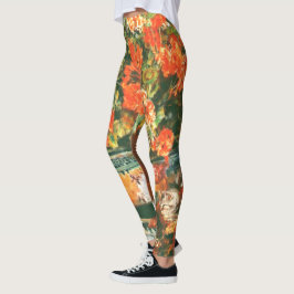 Pierre-Auguste Renoir Geraniums och Cats Leggings