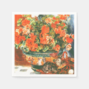 Pierre-Auguste Renoir Geraniums och Cats Pappersservett