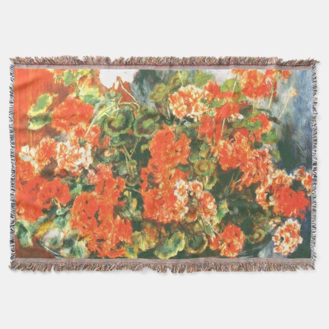 Pierre-Auguste Renoir Geraniums Och Katter  Filt (Framsidan)