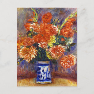 Pierre Auguste Renoir Gladiolas och Dahlias Vykort