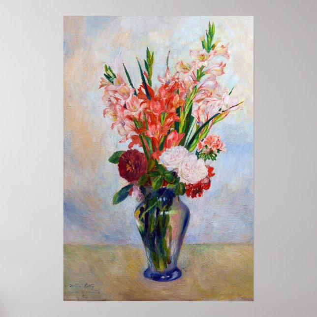 Pierre-Auguste Renoir - Gladioler Poster (Framsidan)