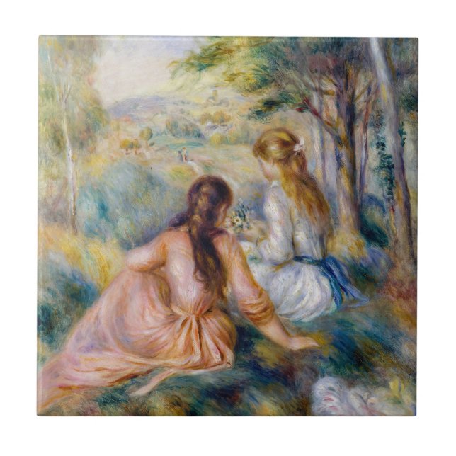 Pierre-Auguste Renoir - I ängen Kakelplatta (Framsidan)
