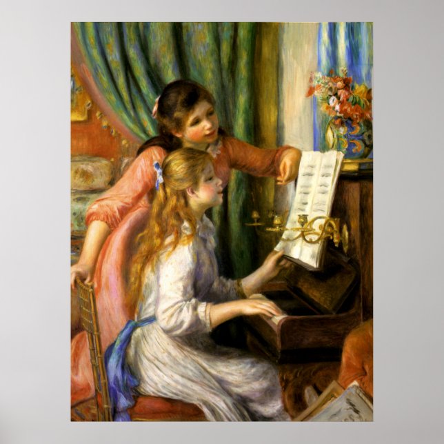 Pierre-Auguste Renoir - Jeunes Filles au Piano Poster (Framsidan)