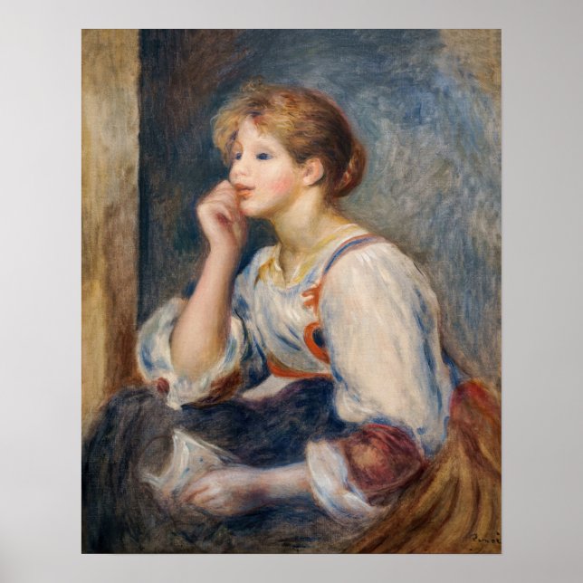 Pierre-Auguste Renoir - Kvinna med ett brev Poster (Framsidan)