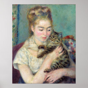 Pierre-Auguste Renoir - Kvinna med katt Poster