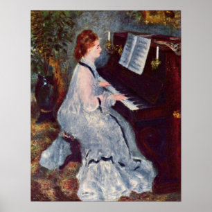 Pierre-Auguste Renoir - kvinna på pianot Poster