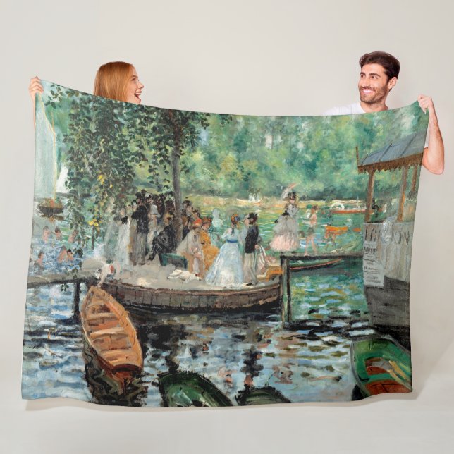 Pierre-Auguste Renoir La Grenouill Fleece Blanket (På plats)