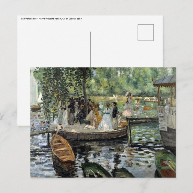 Pierre-Auguste Renoir - La Grenouillere Vykort (Fram/baksida)