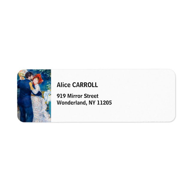 Pierre-Auguste Renoir - Land Dance Returadress Etikett (Framsidan)