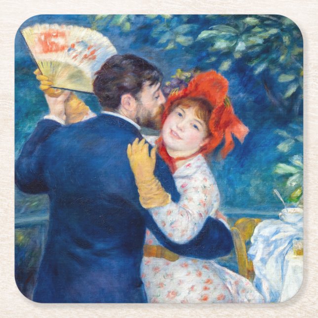 Pierre-Auguste Renoir - Land Dance Underlägg Papper Kvadrat (Framsidan)