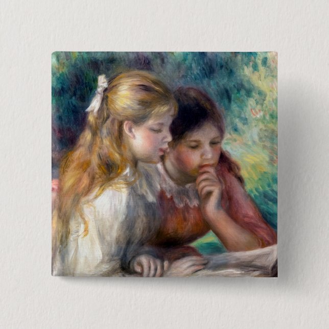 Pierre-Auguste Renoir - Läsningen Knapp (Framsida)