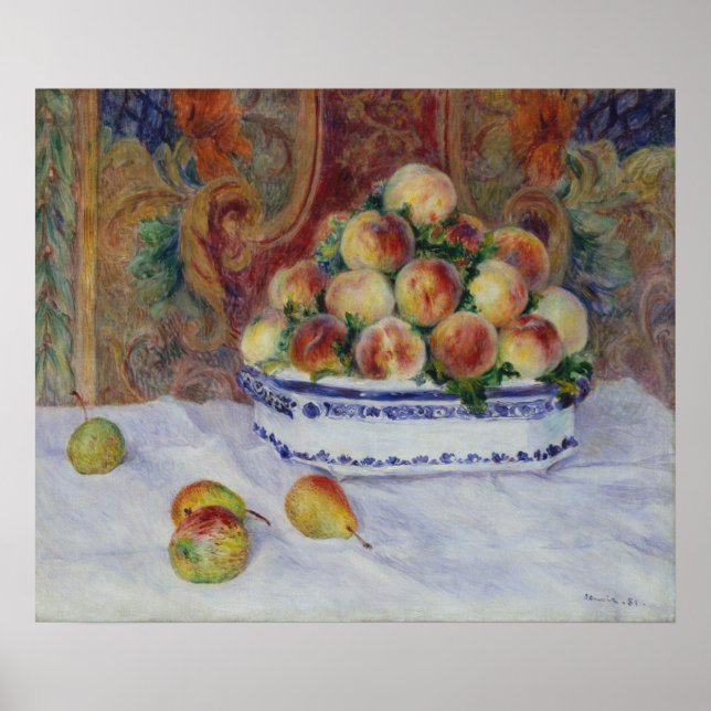 Pierre Auguste Renoir | Liv med persikor Poster (Framsidan)