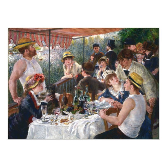 Pierre-Auguste Renoir - Lunchen för roddpartiet Fototryck (Framsidan)
