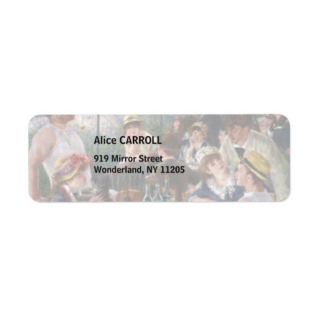 Pierre-Auguste Renoir - Luncheon of Boating Party Returadress Etikett (Framsidan)