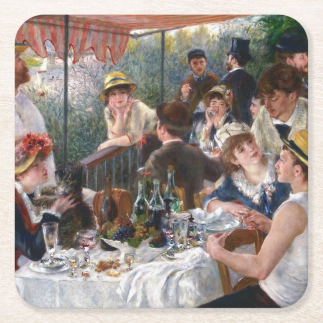 Pierre-Auguste Renoir - Luncheon of Boating Party Underlägg Papper Kvadrat (Framsidan)