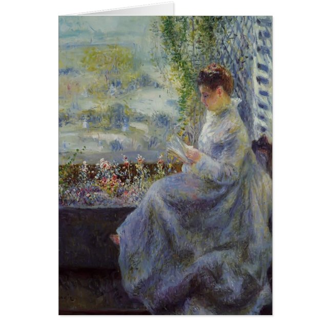 Pierre-Auguste Renoir- madamChocquet läsning Hälsningskort (Framsidan)