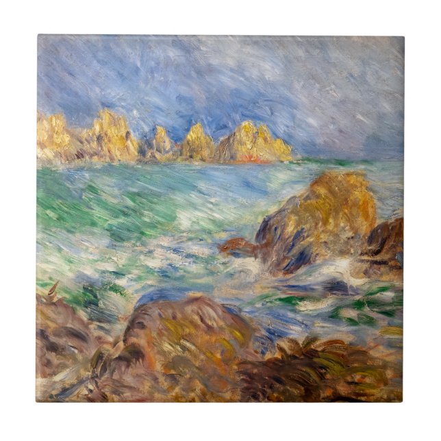 Pierre-Auguste Renoir - Marine, Guernesey Kakelplatta (Framsidan)