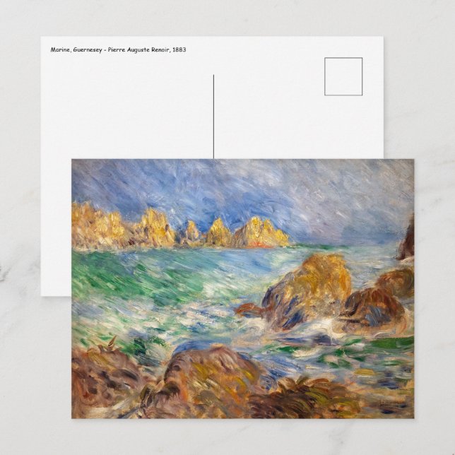 Pierre-Auguste Renoir - Marine, Guernesey Vykort (Fram/baksida)