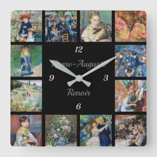 Pierre-Auguste Renoir - Masterbitar Collage Fyrkantig Klocka