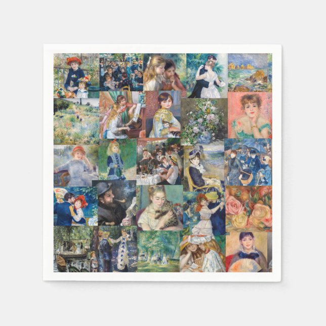 Pierre-Auguste Renoir - mästerverk Patchwork Pappersservett (Framsidan)