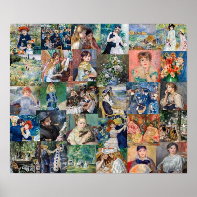 Pierre-Auguste Renoir - mästerverk Patchwork Poster (Framsidan)
