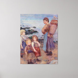 Pierre Auguste Renoir Mussel Fishers i Berneval Canvastryck