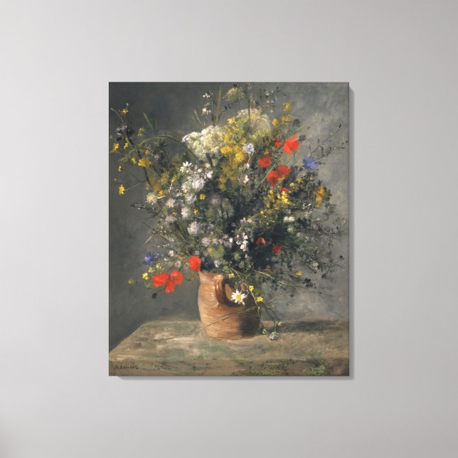 Pierre Auguste Renoir Painting, Flowers i A Vas Canvastryck (Framsida)