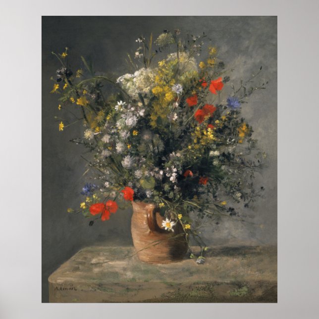 Pierre Auguste Renoir Painting, Flowers i A Vas Poster (Framsidan)