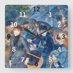 Pierre-Auguste Renoir - Paraplyerna Fyrkantig Klocka
