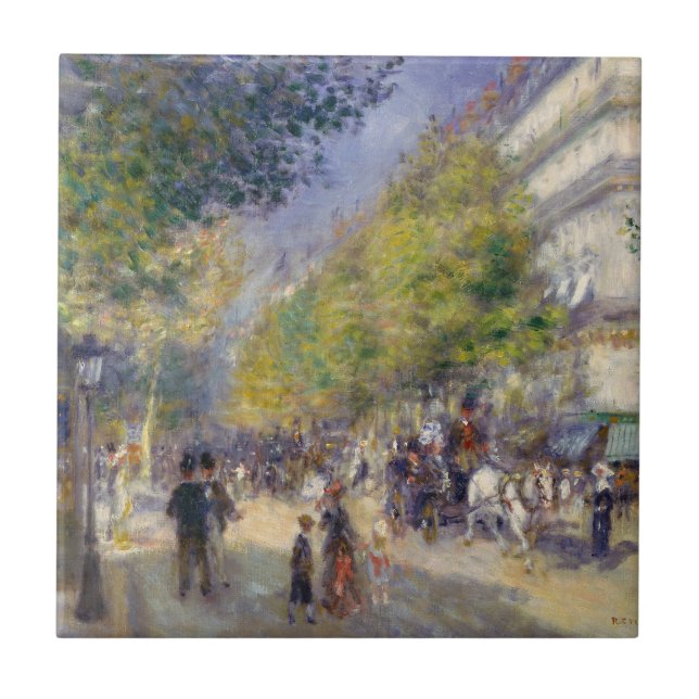 Pierre-Auguste Renoir - Paris, Grands Boulevards Kakelplatta (Framsidan)