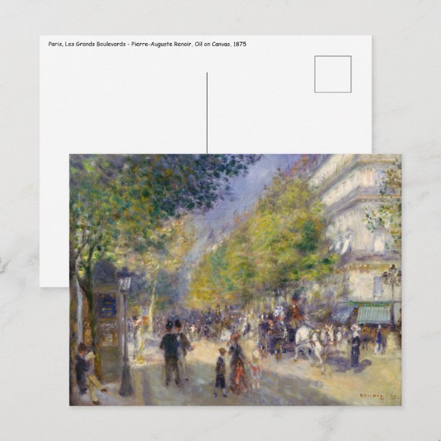 Pierre-Auguste Renoir - Paris, Grands Boulevards Vykort (Fram/baksida)