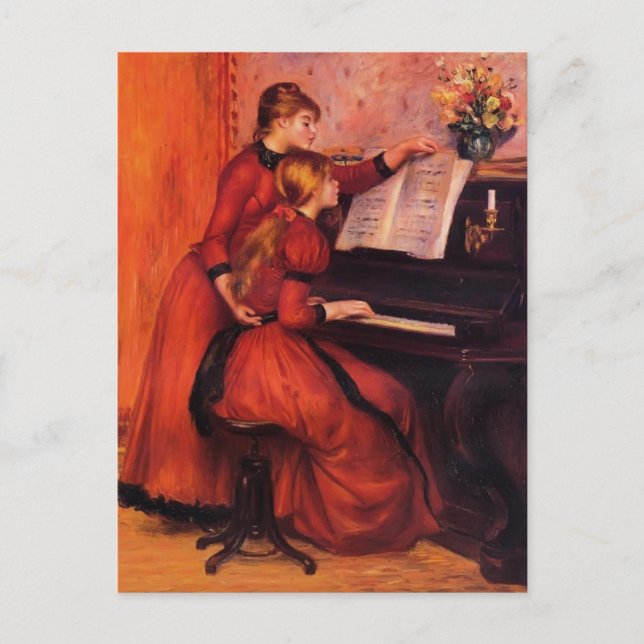 Pierre-Auguste Renoir- Piano Lesson Vykort (Framsida)