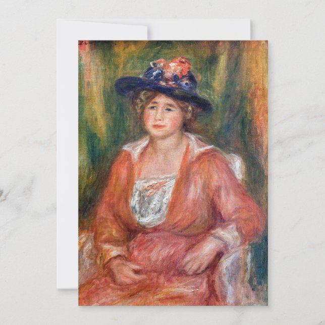 Pierre-Auguste Renoir - Porträtt of Seated Woman Inbjudningar (Framsida)