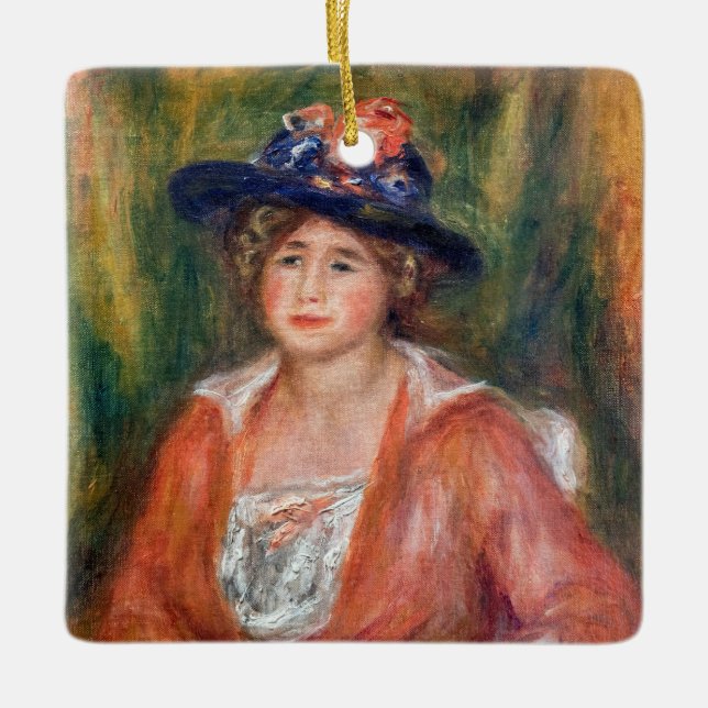 Pierre-Auguste Renoir - Porträtt of Seated Woman Julgransprydnad Keramik (Framsida)
