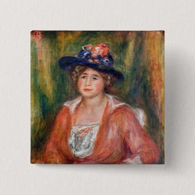 Pierre-Auguste Renoir - Porträtt of Seated Woman Knapp (Framsida)