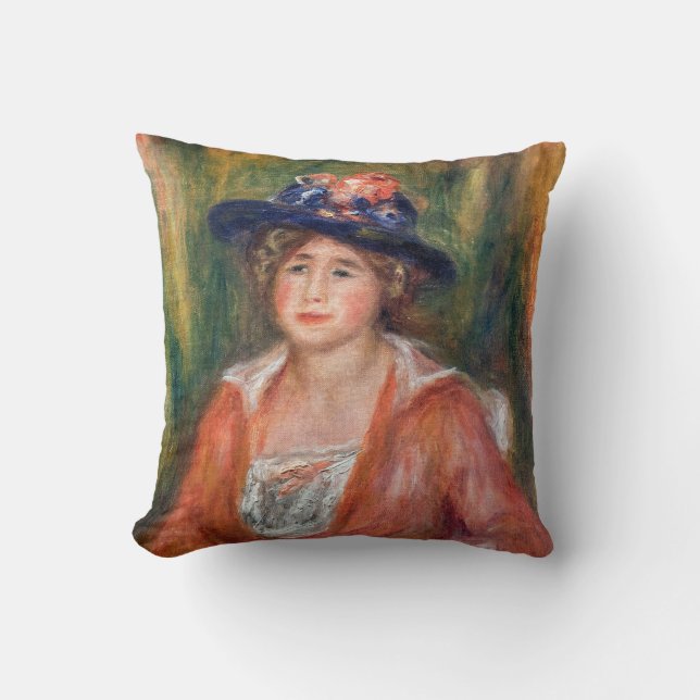 Pierre-Auguste Renoir - Porträtt of Seated Woman Kudde (Framsida)
