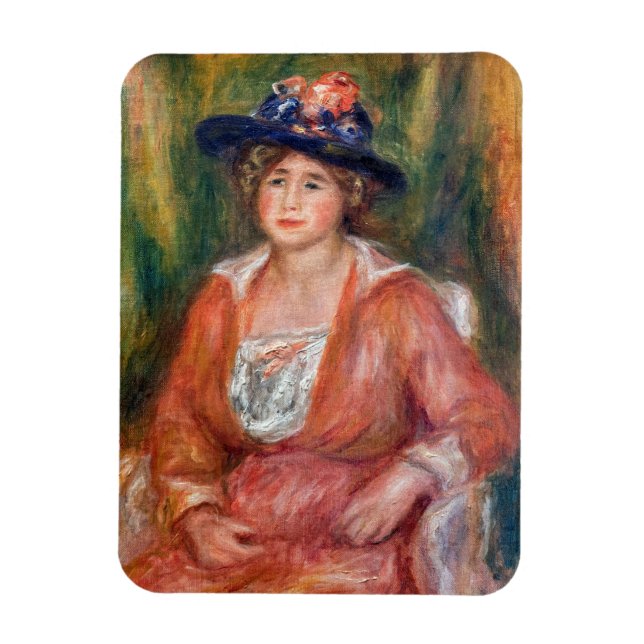 Pierre-Auguste Renoir - Porträtt of Seated Woman Magnet (Vertikal)