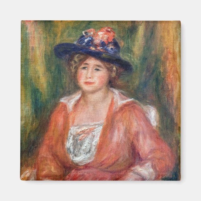 Pierre-Auguste Renoir - Porträtt of Seated Woman Magnet (Framsidan)