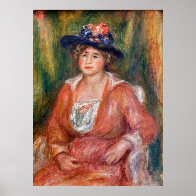 Pierre-Auguste Renoir - Porträtt of Seated Woman Poster (Framsidan)