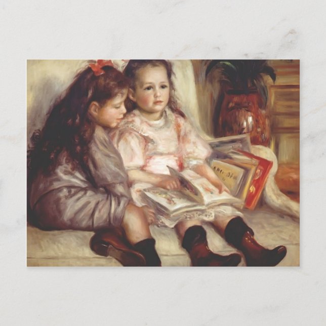 Pierre-Auguste Renoir- Porträtt of Two Children Vykort (Framsida)