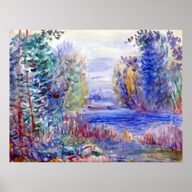 Pierre-Auguste Renoir River Landscape, 1890 Poster (Framsidan)